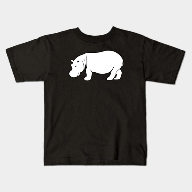 Hippo Silhouette Kids T-Shirt by KC Happy Shop